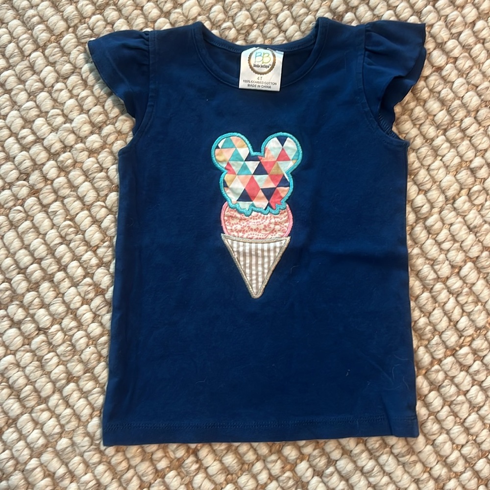 4T Embroidered Appliqué Mickey top
